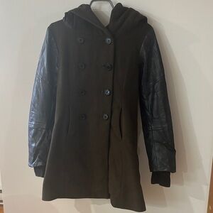 Simons  Green Coat with Black Sleeves
